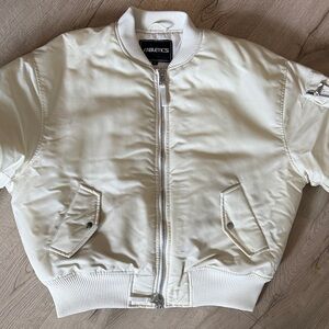Fabletics Cream Bomber Jacket